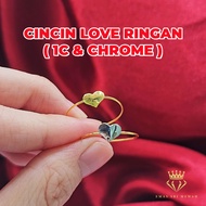 Pure 916 Gold Love Ring/916 Gold/916 Gold Ring/Ring/Bajet Ring/916 Chrome Love Ring