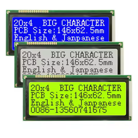 20x4 2004 Big Large Size Character Lcd Display 8bits MCU or I2C IIC Interface Blue White Green Scree