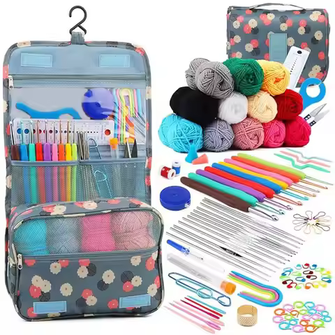 Crochet Kit for Beginners Adults, Crocheting Accessories Set Include Yarn, Crochet Starter Kit for K