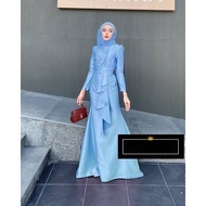 [PRE ORDER] TONMOON Premium Ironless Satin Abaya Dress Bridesmaid Dress Muslimah Elegant Long Dress Women Nikah Tunang Baju Abaya Jubah