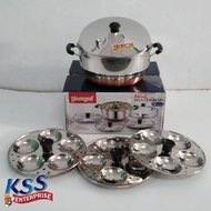 15 Idly Multi Kadai Diamond Stainless Steel With Idly Vessel Steamer Cookware
