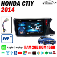 AO จอติดรถยนต์ HONDA CTIY 14 จอแอนดรอย 10นิ้ว Android 12 สเปก RAM4 ROM64 CPU4CORE Bluetooth WIFI GPS car android screen 2DIN Apple CarPlay