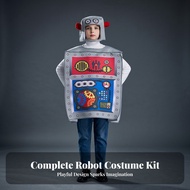 Robot Costume Silver Gray Robot Costume with Headpiece Outfit Comfortable Apparel Polyester-Blend fo