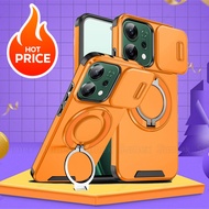 Armor Ring Bracket Stand Casing For OPPO Reno14 Reno 14 Pro 14F 4G 5G Phone Case Slide Camera Protec