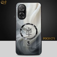 HP Glitter Glass Phone Case For POCO C71 - POCO C71 Phone Case - K44