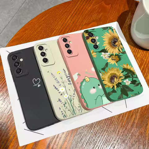 For Samsung Galaxy M33 M34 M53 M54 5G Phone Case Smooth Liquid Cute Sunflower Cover For Samsung M34 