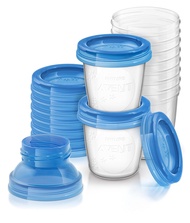 AVENT Breast Milk Storage Cups And Lids 10 6oz Containers
