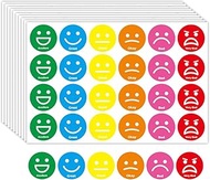 RDNKVB 600 x Mood Stickers, Smile Stickers, for Presentation Cards, Presentation Case, Reward Sticke