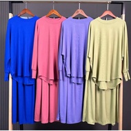 Blouse Sweatshirt Batwing Set Skirt(BY NR)