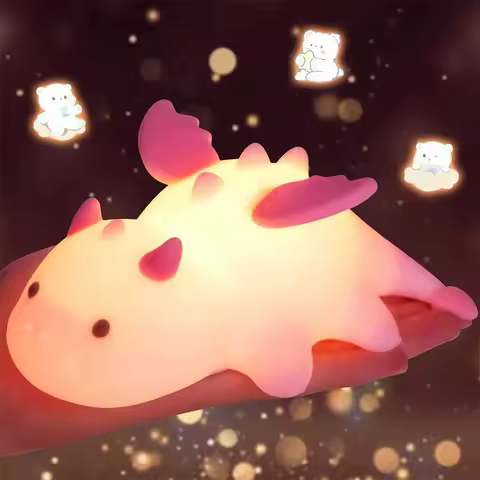 Milk Dragon Night Light for Kids, Cute Dinosaur Lamp Gifts Dimmable Silicone Magnetic Bedside Lamps,