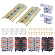 (KYSB) DIN Rail Terminal Blocks Kit with Universal Compact Connectors Connection Bar Marker Strip Sc