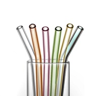 15cm玻璃吸管Clear Glass Straw Set Heat Resistant Durable Lipstick Friendly Reusable Straw for Juice with