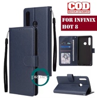 flip wallet INFINIX HOT 8 flip case casing handphone flip cover - Biru