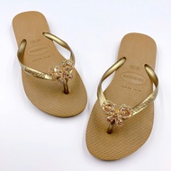 Slim Women's Slippers with 2-Layer B Lux Charm - From Brazil - Natural, anti-slip rubber - Thu Huong