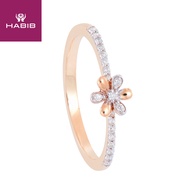 HABIB Flower Straight Band Diamond Ring in 375/9K Rose Gold 265111022(RG)