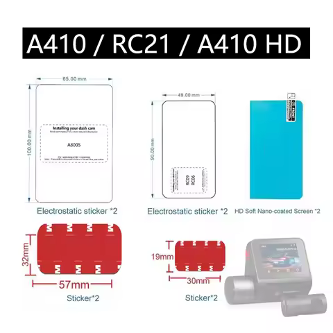 For 70mai Dash Cam A410 Mount Sticker Static Stickers FOR 70MAI Rear Camera RC21 Sticker For 70mai A