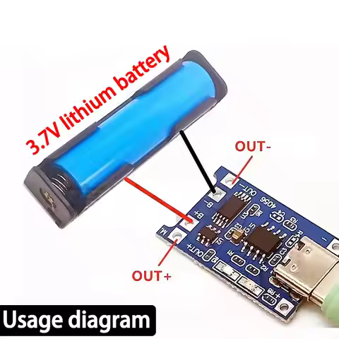 5V 1A 18650 Lithium Battery Charging Board TP4056 Lithium Charging Mini/Micro USB Type C Charge Modu