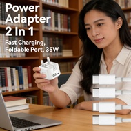 Adapter Fast Charger Type-C Power 2 In 1 + Type-C USB Tpye A Charge USB Fast Foldable