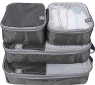 Travelon Set of 4 Soft Packing Organizers, Charcoal, One Size, Travelon: Set of 4 - Soft Packing Organizers