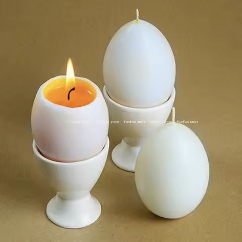 3D Egg Candle Silicone Mold DIY Mousse Chocolate Cake Craft Baking Tool Easter Simulation Egg Resin 