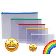 Zipper Bag Waterproof Transparent PVC Zipper Pouch Document Bag (A4/A5/A6) Zipper Bag