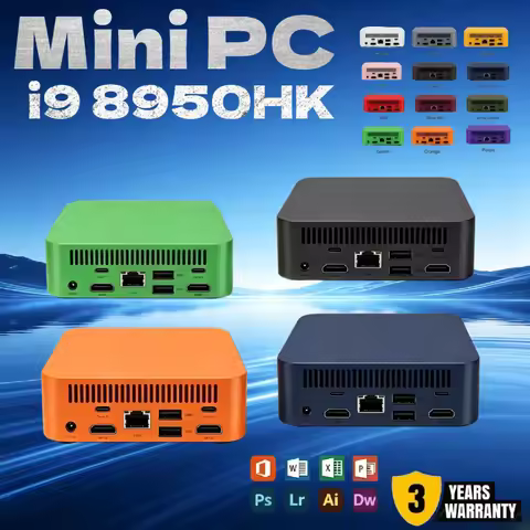 Mini PC New Model Intel Core i9 8950HK Mini Desktop 16GB RAM 1TB/2TB SSD WiFi6 BT5.2 4K HD Gaming Of