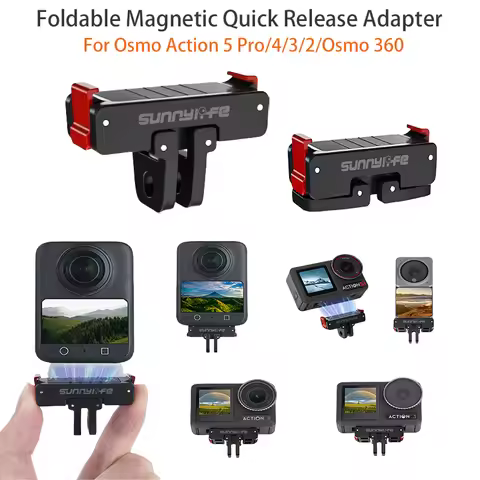 Magnetic Adapter For DJI Osmo Action 5 Pro/4 3 2/360/Camera Quick Release Base Mount 1/4 Thread Port