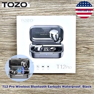 TOZO® T12 Pro Wireless Bluetooth Earbuds Waterproof Black หูฟังไร้สาย หูฟังบลูทูธ ตัดเสียงรบกวน
