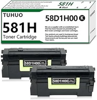 TUHUO 58D1H00 Black 2-Pack Toner Cartridges for Compatible Replacement for Lexmark MS725, MS821 MS82