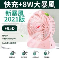 共田 - 香港總代理 共田F95D 粉色 芭蕉扇 可拆卸電池 風扇 21700 靜音 便攜 手持 坐檯