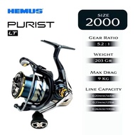 Hemus Purist LT 2000 & 3000 Spinning Reel | Gear Ratio 5.2:1 | Max Drag 9kg – 14kg