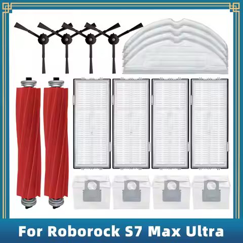 Compatible For Roborock S7 Max Ultra Q100TSC Parts Accessories Main Side Brush Hepa Filter Mop Pad C