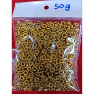 Golden Chakri Flower Shape Beads(50gm)6mm