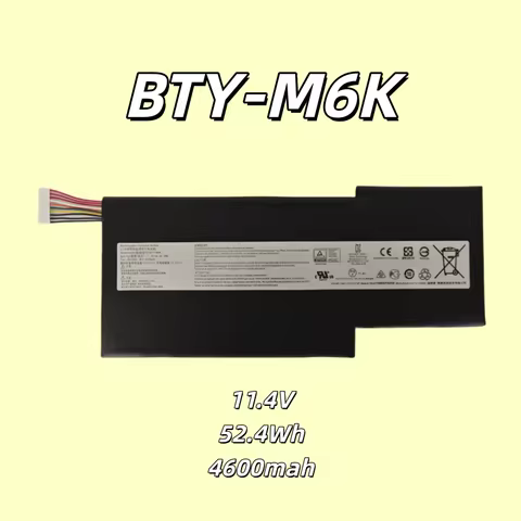 BTY-M6K Battery for MSI GS/GF Series Stealth Pro & Thin Models, Replaces MS-16K3, Models 8RC, 9SC, 1