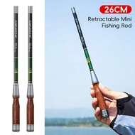 Fishing Rod 26CM Retractable Mini Micro Fishing Rod 37 Action Carbon Fiber Portable Pen-Style Hand P