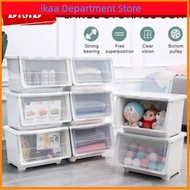 ikaa Plastic Storage Box Multipurpose Storage Container Box Wardrobe Box Organizer with Wheel 43 x 3