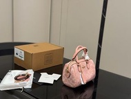 Coach Mini Rowan Pink Embossed Signature Boston Handbag