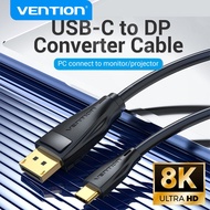 Vention Cáp USB C Sang DP Bộ Chuyển Đổi Đầu Đực Type C Sang Đầu Đực Displayport 8K 60Hz 4K 144Hz 4K