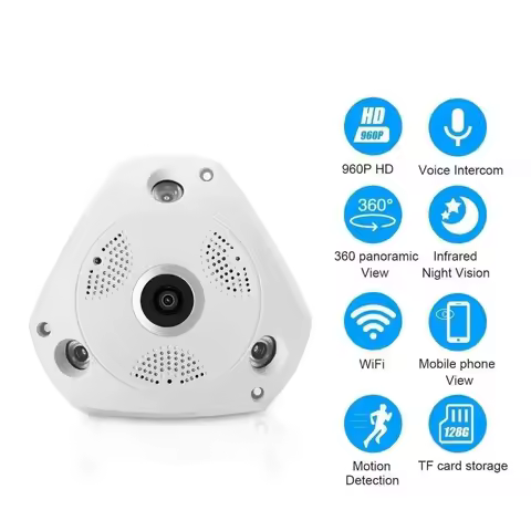 360 Degree WiFi Camera IP Fish Eye Panoramic 1080P WIFI CCTV 3D VR Video Audio Remote Home Monitorin