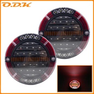 2pcs 5.3" Round LED Trailer Tail Light With Brake Light DRL Flow Turn Signal Lamp Car Truck Ships Bu