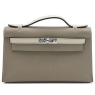 Hermès Gris Asphalt and Beton Swift HSS Kelly Pochette Palladium Hardware, 2024