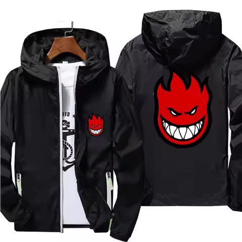 Ripper Spitfire Zombie Wheels Bomber Men Jacket Plus Size Thin Windbreaker Skin Ultra Light Slim Fit