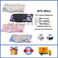 LEOBOG A75 Customized Alice Mechanical Keyboard 75% RGB Hot Plug Wireless Keyboard With Knob