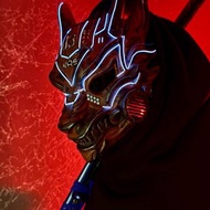 帶有 LED 燈的賽博朋克狐狸面具、生鏽的狐狸角色扮演、未來派面具