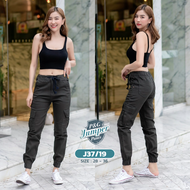 [Jogger pants] กางเกง Jogger ขาจั้มผ้ายืดผู้หญิง (เป้าซิป) รุ่น J37/19 ใส่ได้ทั้งชายหญิงเนื้อผ้า cot