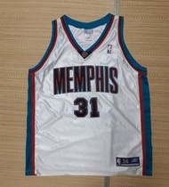 (二手) NBA MEMPHIS GRIZZLIES 灰熊隊 復古主場白 緞面 AU 球員版 NBA球衣 REEBOK