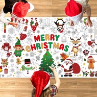 Christmas Coloring Tablecloth for Kids, 71 x 31 Large Inch Xmas Coloring Poster Table Cover, Holiday
