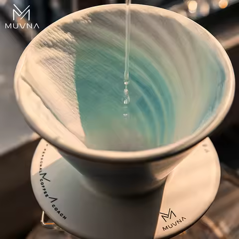 MUVNA Stars Vortex Ceramic Coffee Filter Cup Pour Over Dripper-Barista Style Filter Cup for Premium