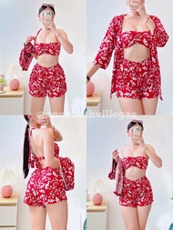 KIMONO 3in1 PADDED BRA Short Swimwear Set FIT UP L