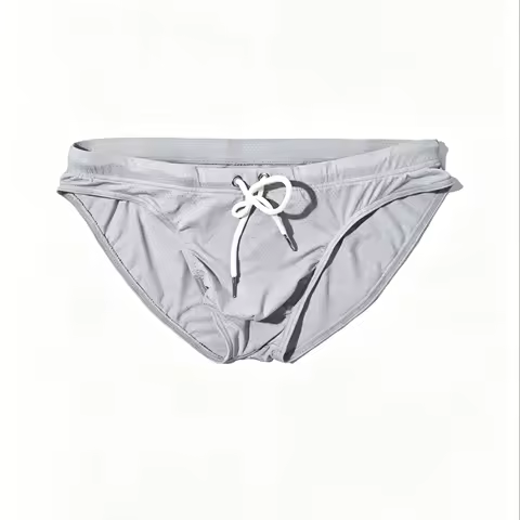 Men Summer Swimwear Swim Briefs Low Waist Bikini Beachwear Surf Board Shorts Solid Color Seamless St